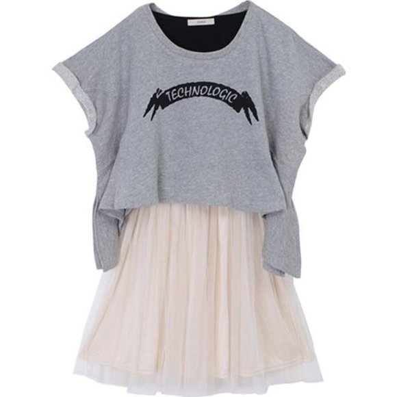 Jouetie - Tulle dress with oversized cropped shirt - Picture 1 of 7